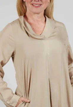 Blueberry Dresses^Lyocell Cowl Neck Dress in Sahara