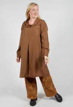 Blueberry Dresses^Lyocell Cowl Neck Dress in Acid Tabacco