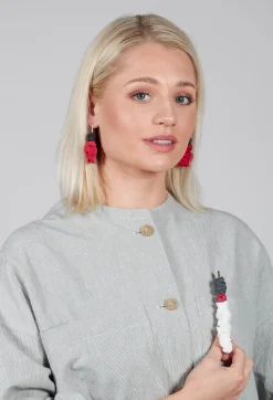 Alice Visin Brooches^Mache Paper Clip Brooch in White