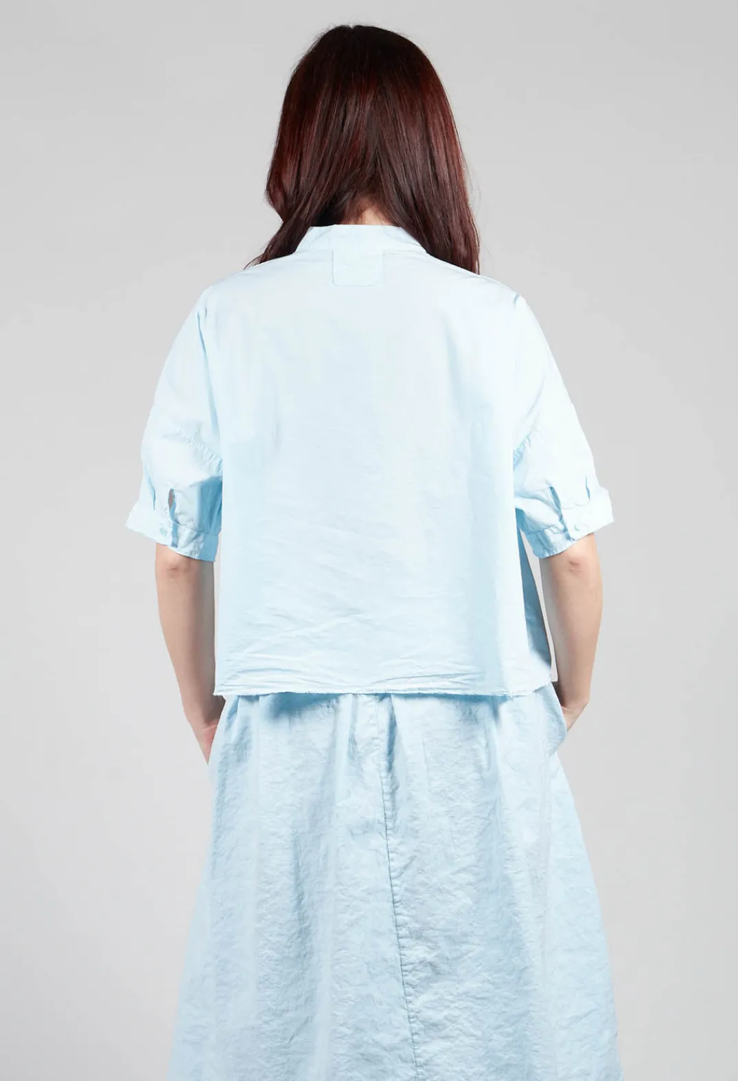 Aequamente Shirts & Blouses^Mandarin Collar Blouse in Cielo