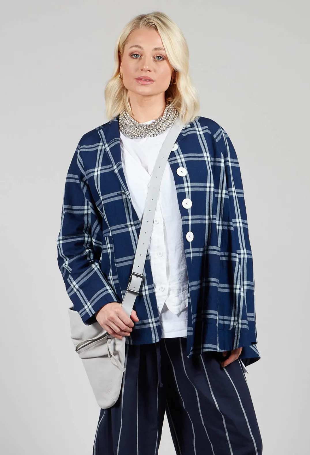 Amici Jackets^Mandarin Collar Jacket in Indigo
