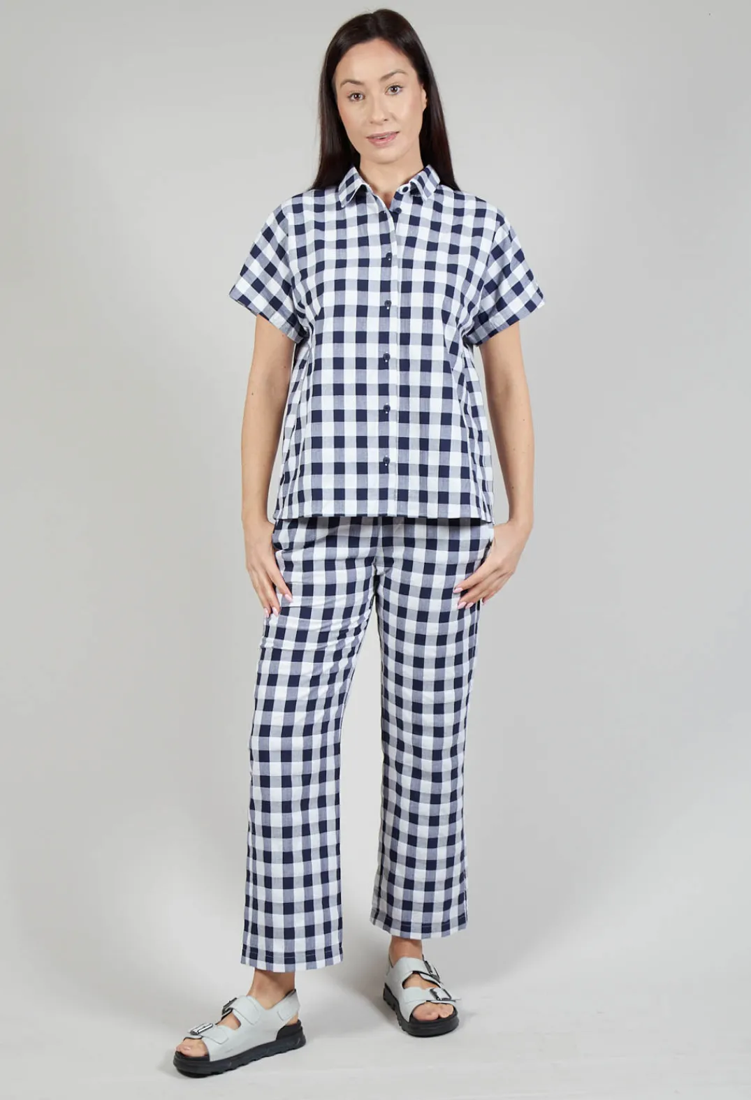 Mes Soeurs u0026 Moi Shirts & Blouses^Mandarin Shirt in Azur Big Check