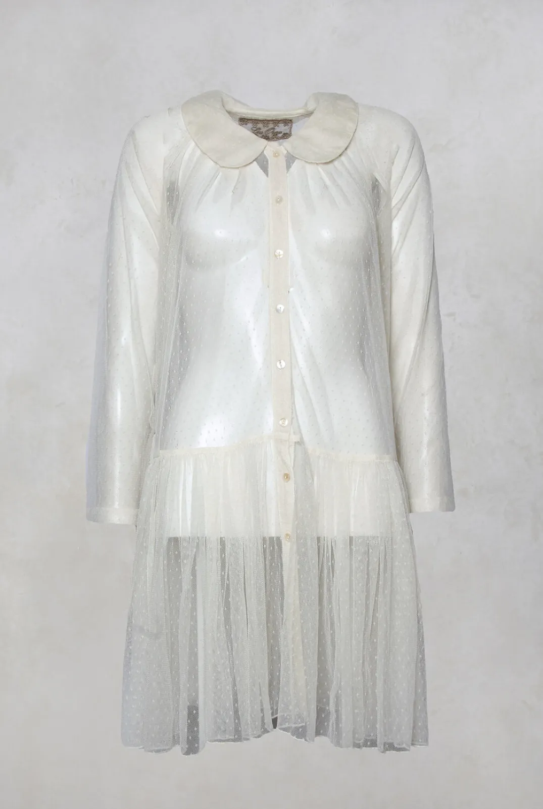 Les Ours Jackets^Marie Mesh Peplum Jacket in Ecru