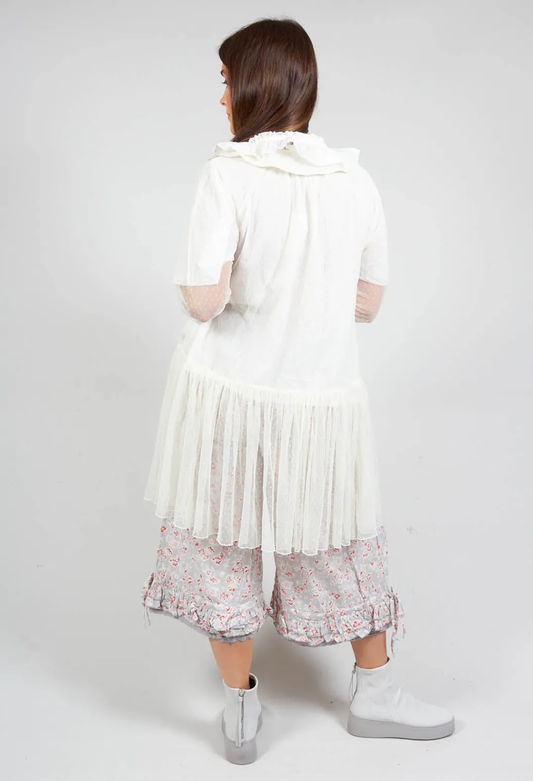 Les Ours Jackets^Marie Mesh Peplum Jacket in Ecru