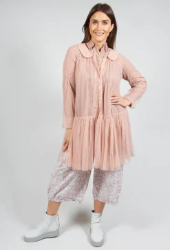 Les Ours Jackets^Marie Mesh Peplum Jacket in Rose