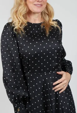 Beatrice B Dresses^Mary Dress in Black Polkadot