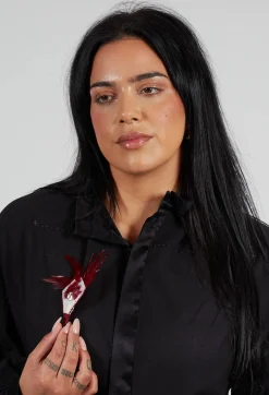 Umit Unal Brooches^Mascarde Feather Pin in Original Red