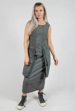 Rundholz Dip Dresses^Maxi Length Dress with Statement Pockets in Pencil Cloud