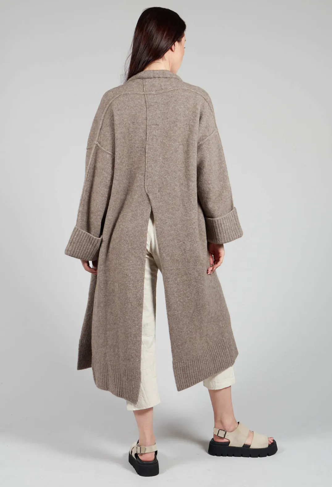 Isabel Benenato Coats^Merino Wool Overcoat in Taupe