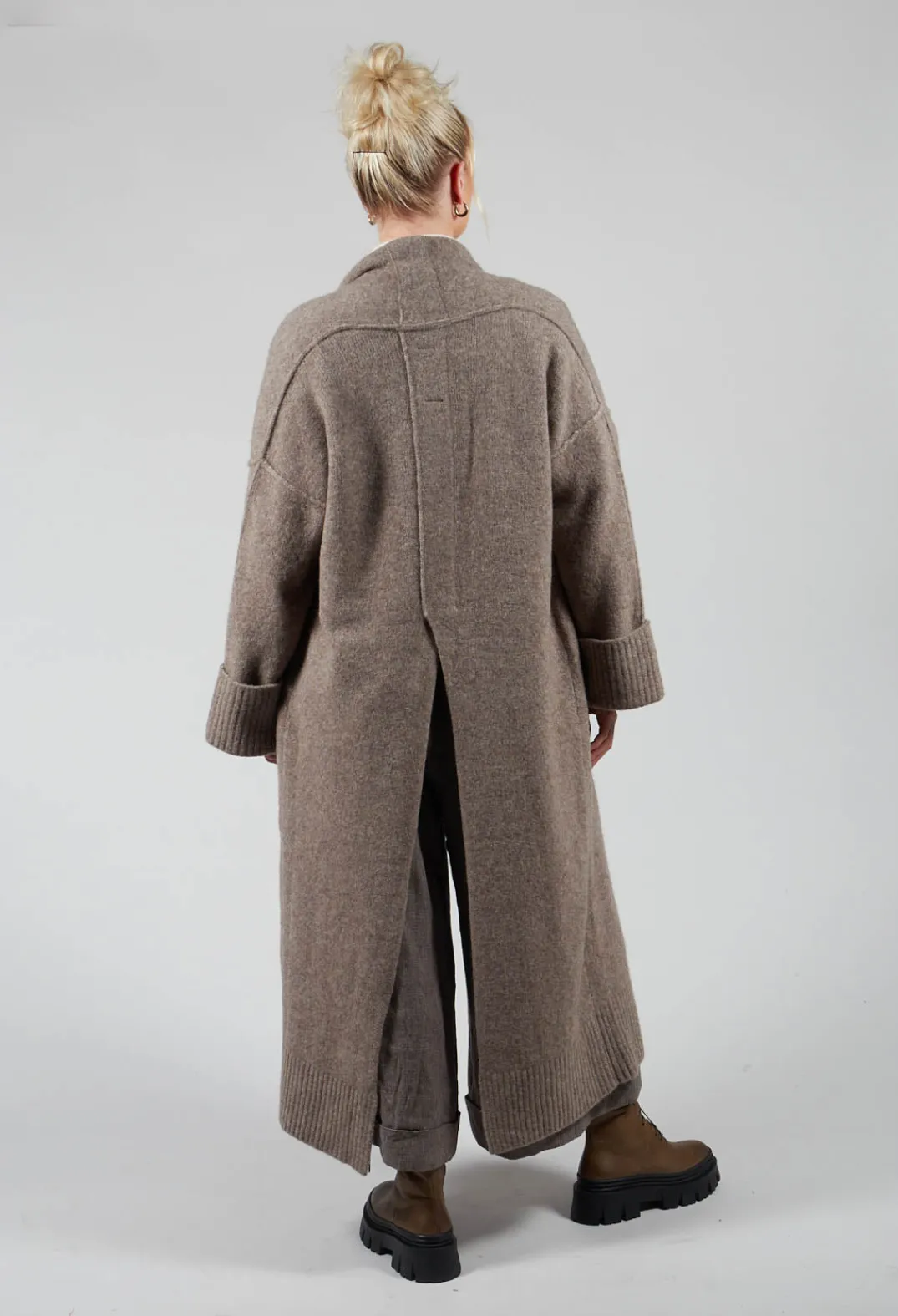 Isabel Benenato Coats^Merino Wool Overcoat in Taupe