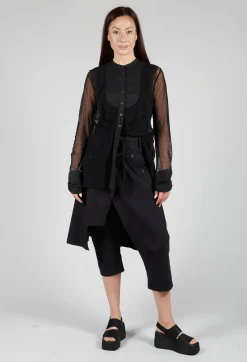 Masnada Shirts & Blouses^Mesh Asymmetric Blouse in Black