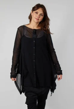Pluslavie Jackets^Mesh Bat Jacket in Black