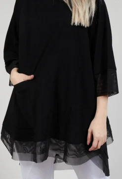 Philomena Christ Tops^Mesh Hem Top in Black