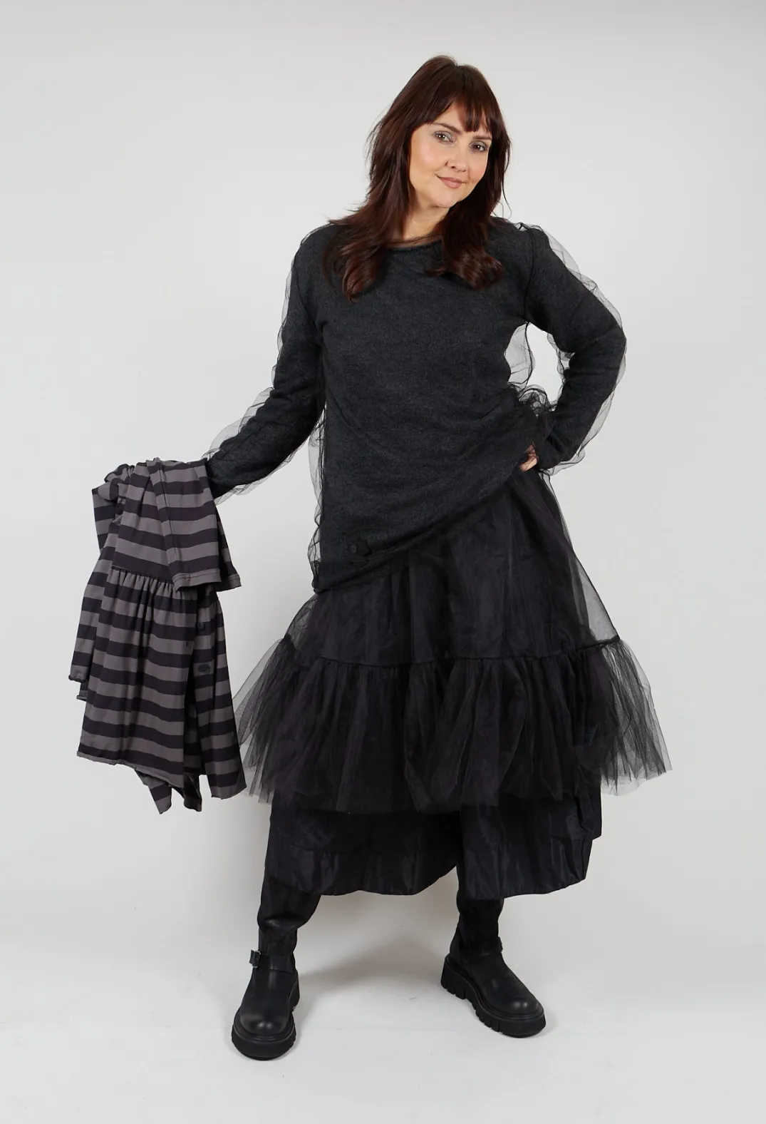 Pluslavie Jumpers^Mesh Knit in Anthra