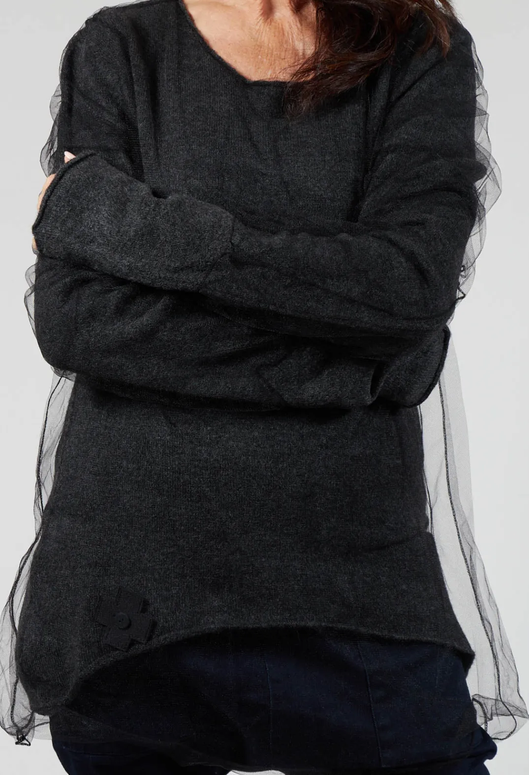 Pluslavie Jumpers^Mesh Knit in Anthra