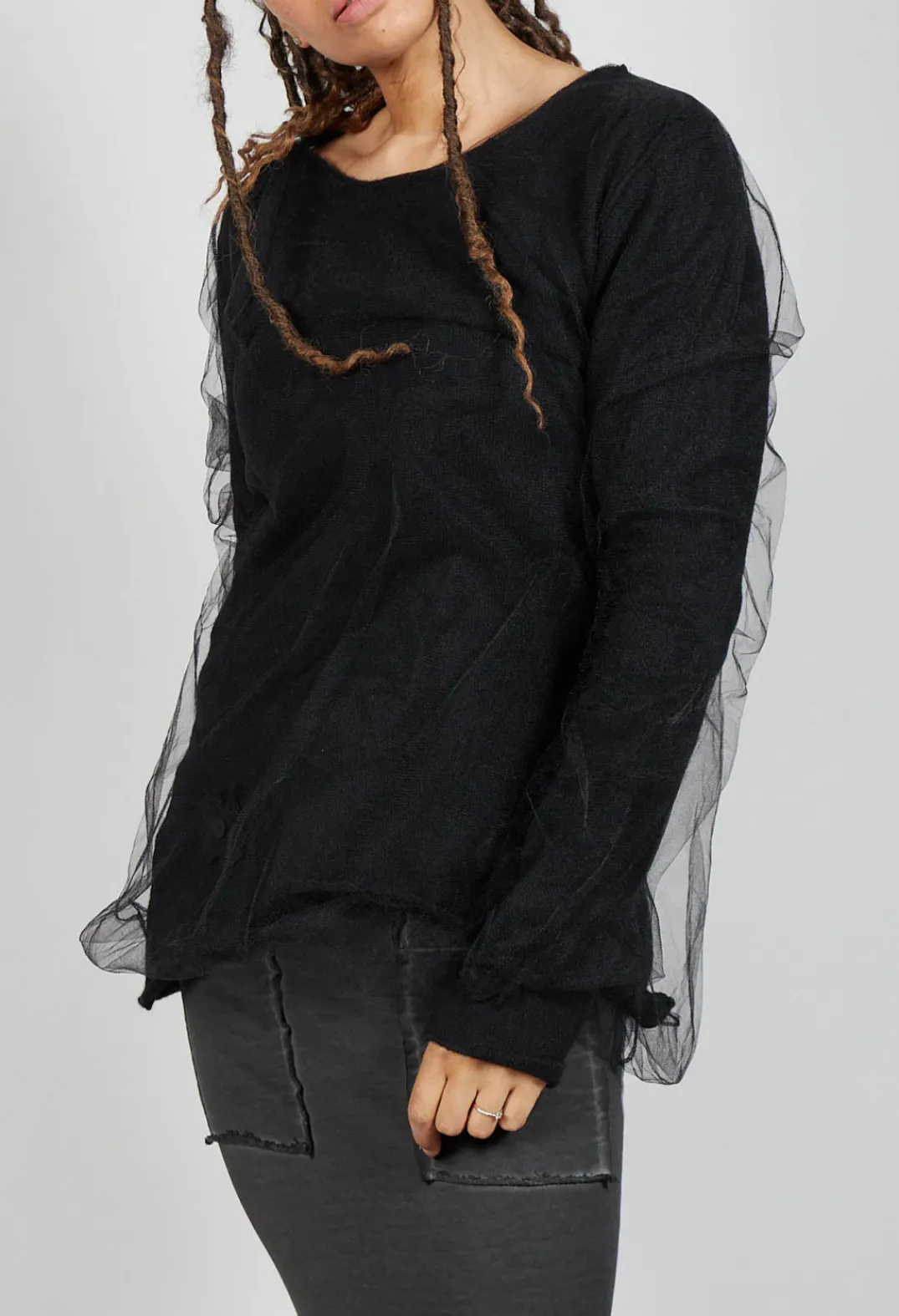 Pluslavie Jumpers^Mesh Knit in Black