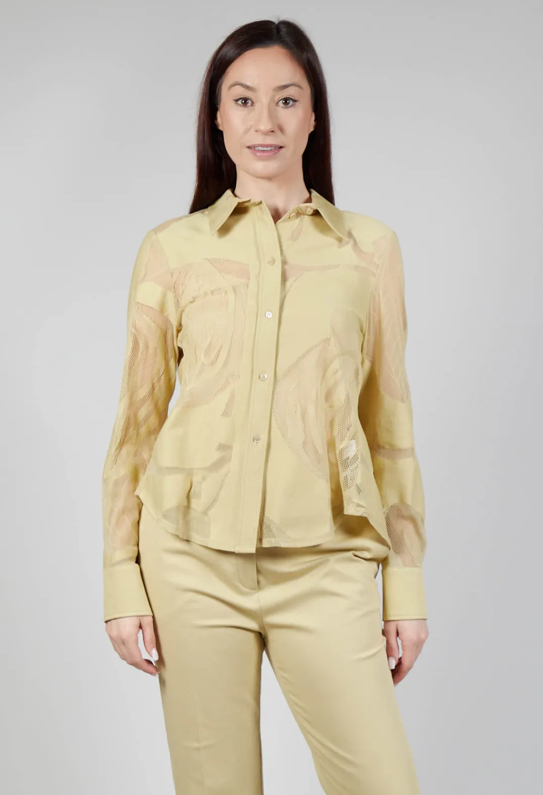Beatrice B Shirts & Blouses^Mesh Lace Shirt in Pampas