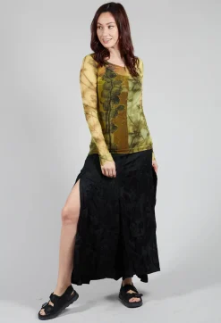 Masnada Tops^Mesh Long Sleeve Print Top in Single Variant