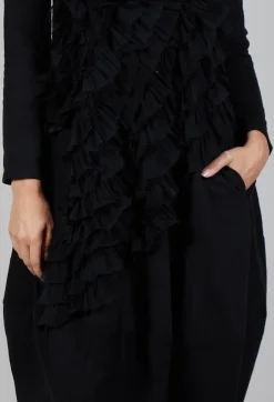 Bread and Butter Dresses^Mesh Ruffle Dress in Black