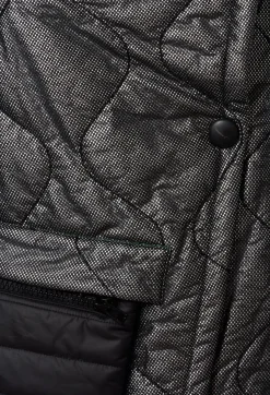 Malloni Jackets^Metallic Puffer Jacket in Ortoclasio Black / Silver