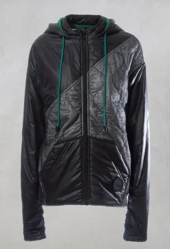Malloni Jackets^Metallic Zip Up Jacket in Ortoclasio Black / Silver
