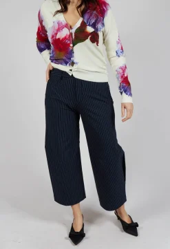 High Trousers^Mi Nority Trousers in Navy Pinstripe