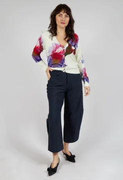 High Trousers^Mi Nority Trousers in Navy Pinstripe