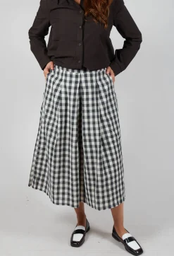 Aequamente Skirts^Mid Length Skirt in Asfalto Check