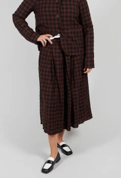 Aequamente Skirts^Mid Length Skirt in Ebano Check