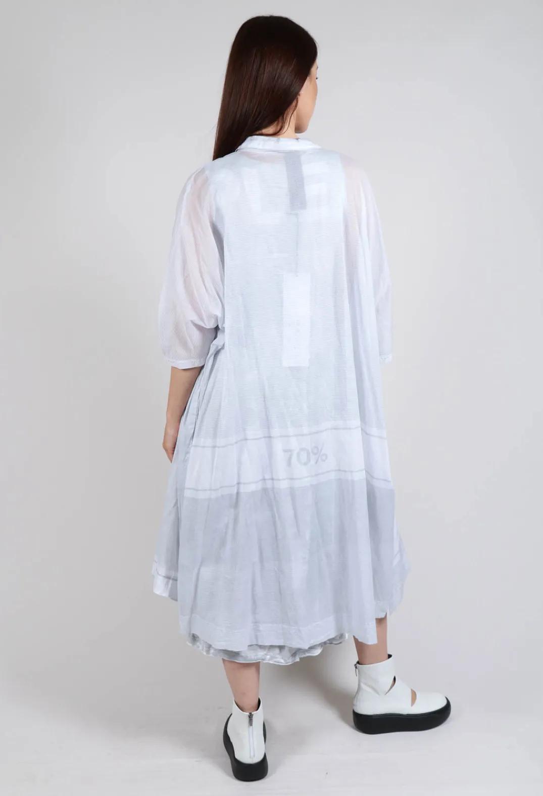 Rundholz Black Label Dresses^Midi Cotton Shirt Dress in Grey Print