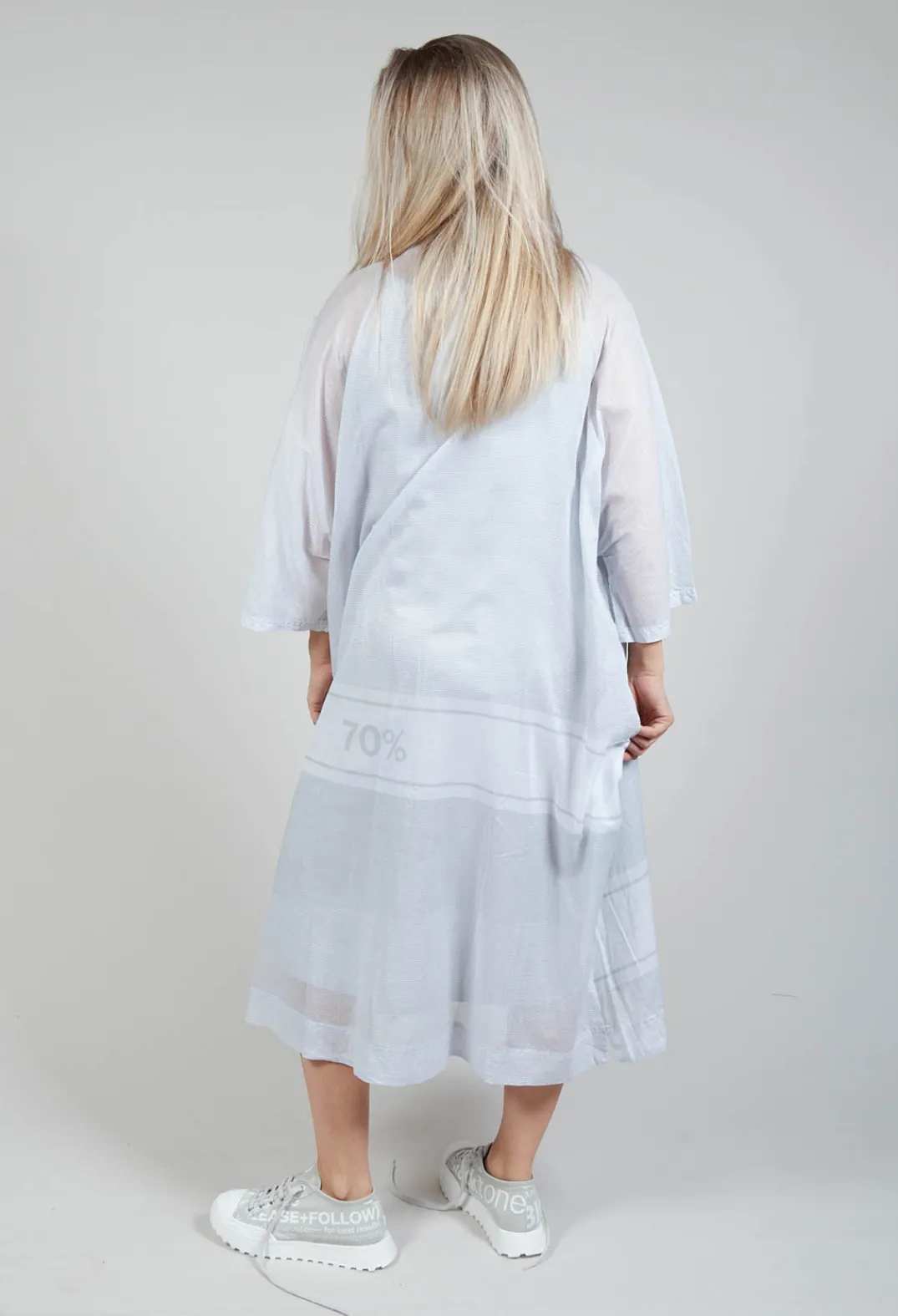 Rundholz Black Label Dresses^Midi Cotton Shirt Dress in Grey Print