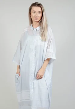 Rundholz Black Label Dresses^Midi Cotton Shirt Dress in Grey Print