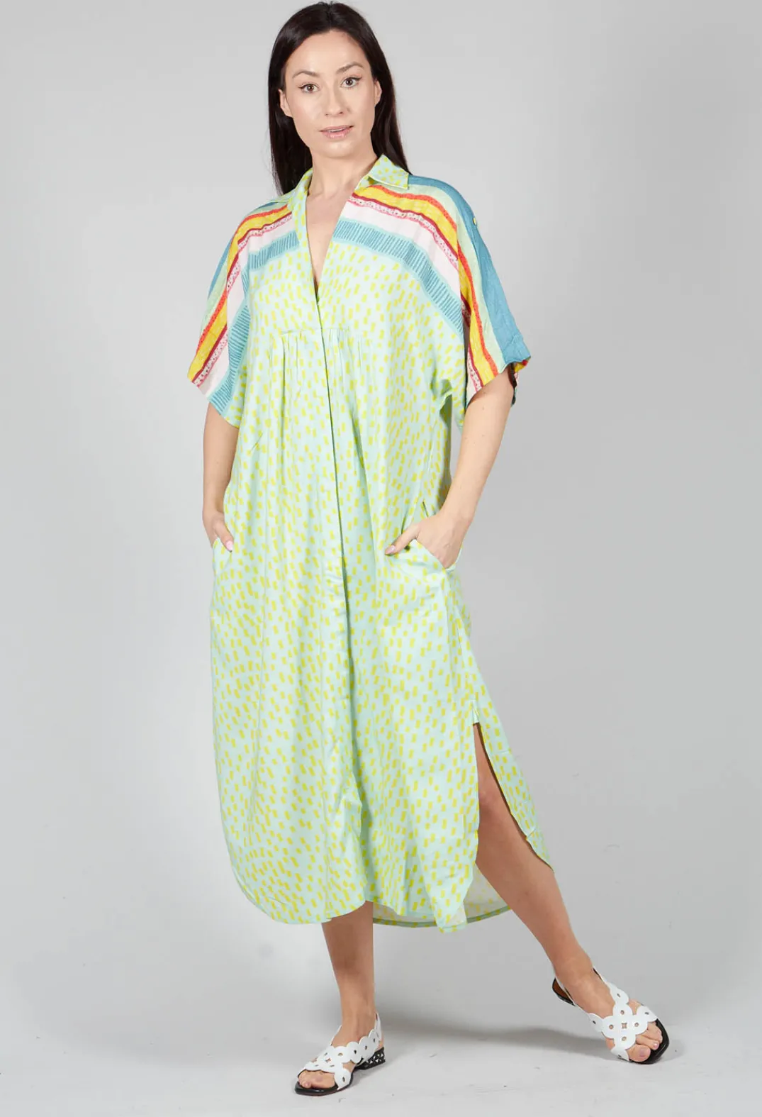 Conditions Apply Dresses^Midi Shirt Dress in Blue