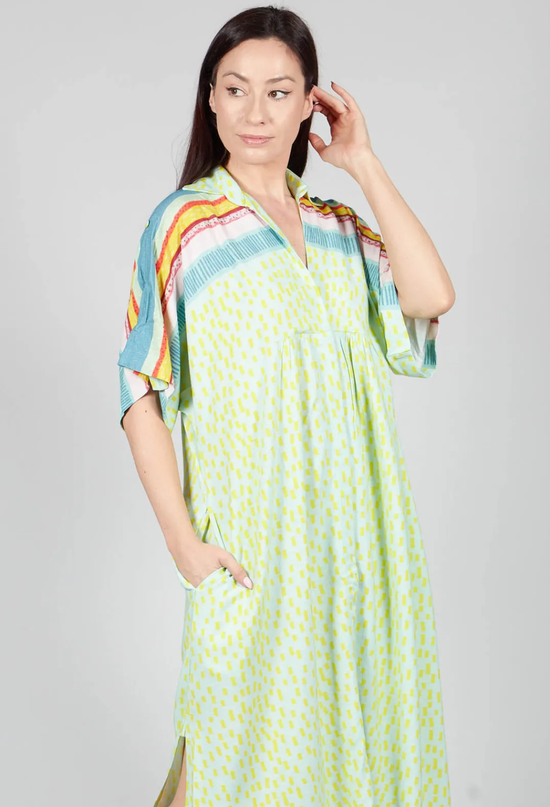 Conditions Apply Dresses^Midi Shirt Dress in Blue