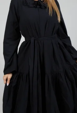 Les Filles d'Ailleurs Dresses^Midi Smock Dress in Black