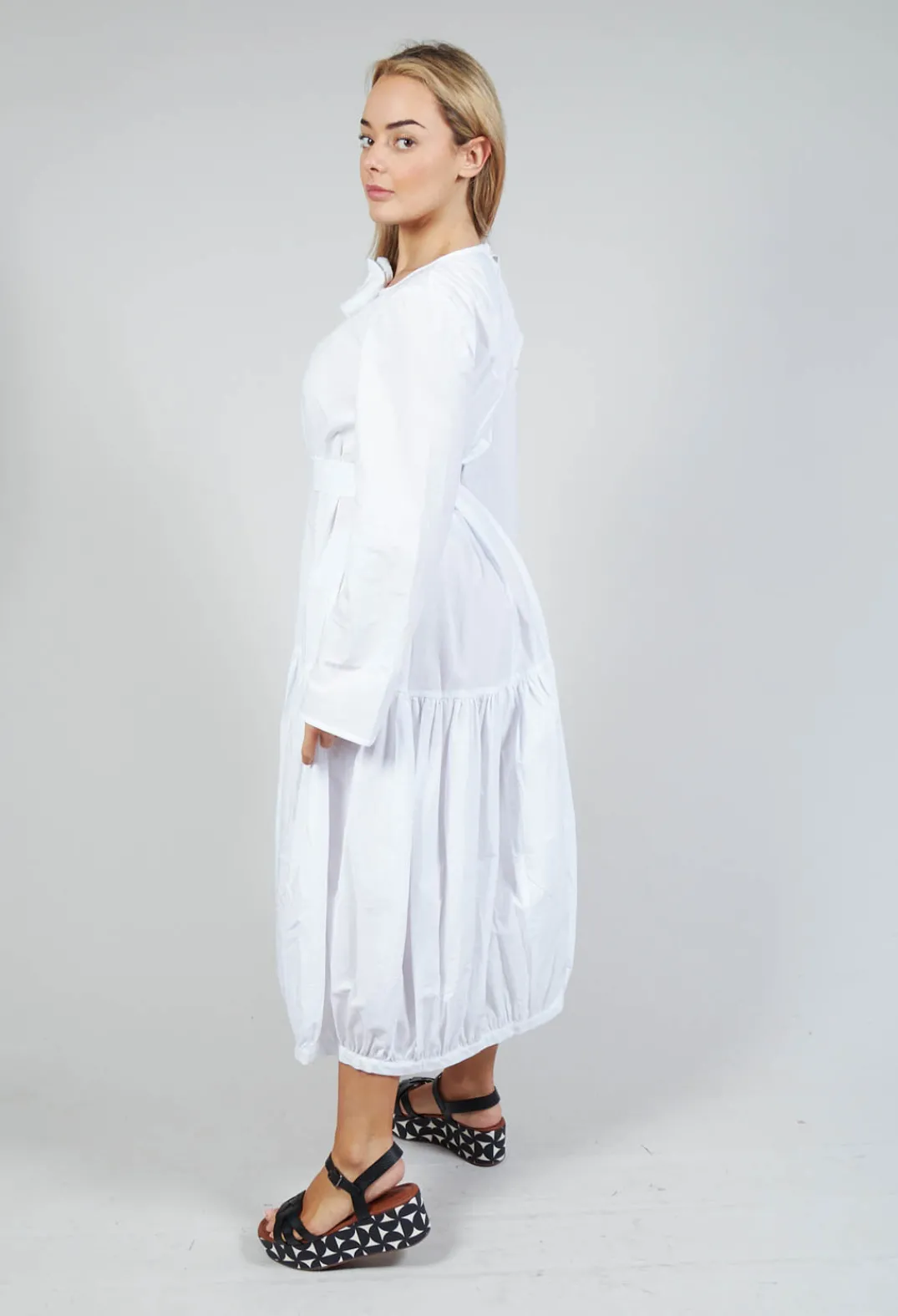 Les Filles d'Ailleurs Dresses^Midi Smock Dress in White