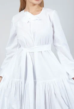 Les Filles d'Ailleurs Dresses^Midi Smock Dress in White