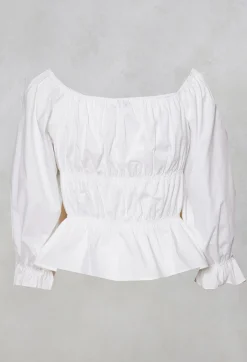 Beatrice B Shirts & Blouses^Milkmaid Blouse in White
