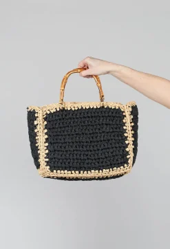 Via Mailbag Bags^Milos Crochet Bag in Black