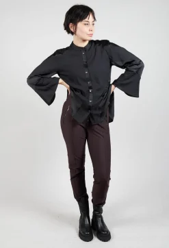 High Trousers^Minimalist Trousers in Burgundy