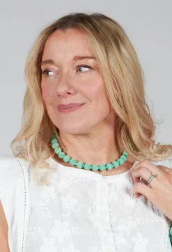 Narratives Necklaces^Mint Springwire Woven Ball Necklace