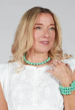 Narratives Necklaces^Mint Springwire Woven Ball Necklace