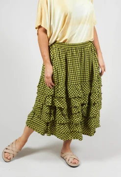 Privatsachen Skirts^Mitteldeal Skirt in Ingwer Yellow and Black Check