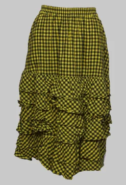 Privatsachen Skirts^Mitteldeal Skirt in Ingwer Yellow and Black Check