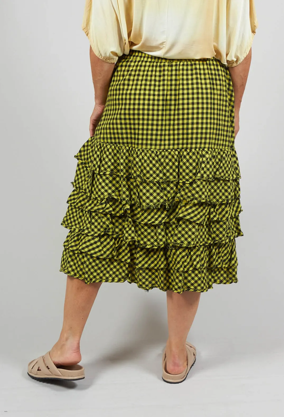 Privatsachen Skirts^Mitteldeal Skirt in Ingwer Yellow and Black Check
