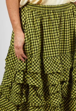 Privatsachen Skirts^Mitteldeal Skirt in Ingwer Yellow and Black Check
