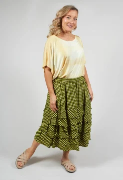 Privatsachen Skirts^Mitteldeal Skirt in Ingwer Yellow and Black Check
