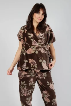 Les Ours Tops^Monet Top in Velour Fleur Chocolat