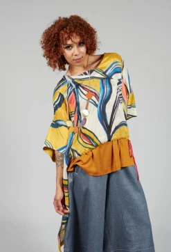 Bize Tops^Mullet Back Blouse in Original Pattern