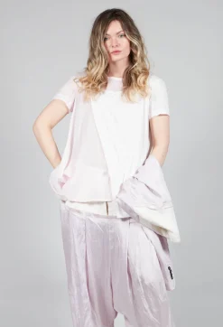 Rundholz Mainline Tops^Mullet Back T-Shirt in Rose 10% Cloud